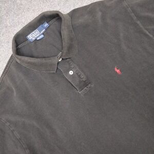 Polo Ralph Lauren Mens Black Short Sleeve Polo Shirt XXL Cotton Embroidered Pony